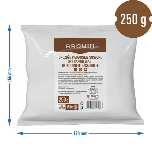 Getrocknete Bäckerhefe, 250 g - 4 ['Backhefe', ' Bäckerhefe', ' für Brotbacken', ' für Backwaren', ' für Hefeteig', ' Instanthefe', ' Hefe für Pizza', ' hausgemachtes Brot', ' hausgemachte Pizza', ' Lebensmittelhefe', ' Hefe für süße und herzhafte Backwaren', ' bleib zu Hause', ' bewährte Hefe', ' hausgemachtes Backen', ' beste Backergebnisse']