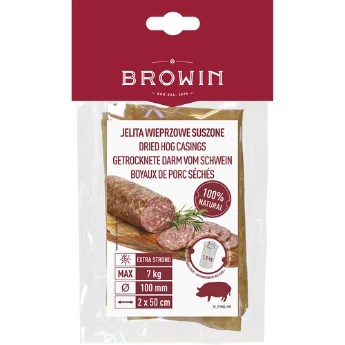 Getrocknete Schweinedärme Kaliber 100 mm, 50 cm - 2 St.  - 1 ['Naturdärme', ' Schweinedärme', ' getrocknete Därme', ' Wursthüllen', ' Hüllen für Wurst', ' Därme für Würste', ' für geräucherte Wurst', ' für Brühwurst', ' hausgemachte Wurstwaren', ' hausgemachte Wurst', ' für den Schinkenkocher', ' Därme 100 mm']