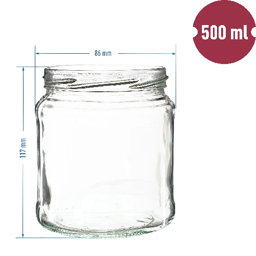 Glas 500 ml mit Deckel - Multipack 6 Stck. - 8 ['Gläser', ' kleine Gläser', ' kleines Glas', ' Glas mit Schraubverschluss', ' Gläser für Einmachprodukte', ' Einmachglas', ' Einmachgläser', ' Gläser für Gewürze', ' Glas für Marmelade', ' Glas für Konfitüre', ' Glas für Honig', ' kleines Glas für Honig ']