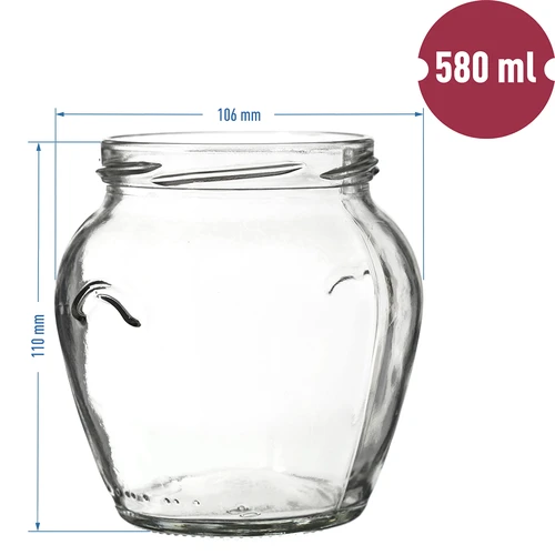 Glas-Glas 580 ml - 6 Stck. bunte Kappe - 6 ['Einmachglas', ' dekoratives Glas', ' Weki', ' Kompottglas', ' Gemüsesalatglas', ' Glas mit mariniertem Gemüse', ' Glas mit marinierten Pilzen', ' Glas mit dekorativem Deckel', ' Gläserset', ' 0', '5-L-Glas']