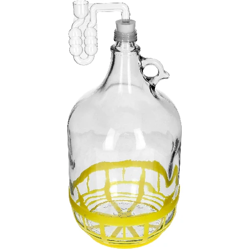 Glasballon 5L mit Schraubverschluss, Plastikkorb, Stöpsel, horizontalem Röhrchen – Set von 4 Stück - 5 ['Glasballon', ' Glasballon für Wein', ' Glasballon im Korb', ' Glasballon 5 L', ' Ballon 5 L', ' Ballon', ' Ballon im Korb', ' Flasche Glasballon 5 L im Korb', ' Ballon für Wein', ' Glasballon für Selbstgebrannten']