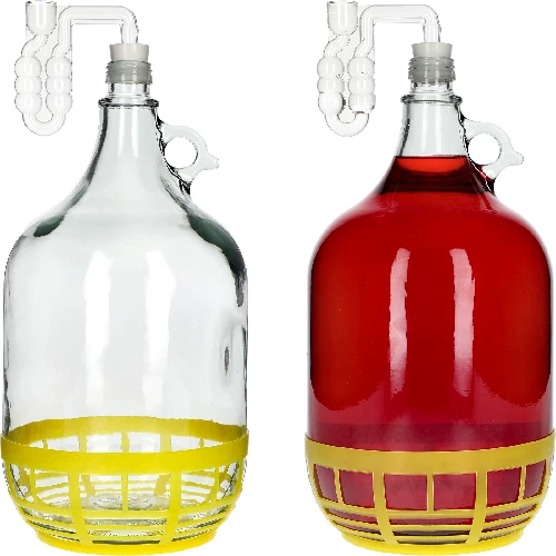 Glasballon 5L mit Schraubverschluss, Plastikkorb, Stöpsel, horizontalem Röhrchen – Set von 4 Stück - 6 ['Glasballon', ' Glasballon für Wein', ' Glasballon im Korb', ' Glasballon 5 L', ' Ballon 5 L', ' Ballon', ' Ballon im Korb', ' Flasche Glasballon 5 L im Korb', ' Ballon für Wein', ' Glasballon für Selbstgebrannten']