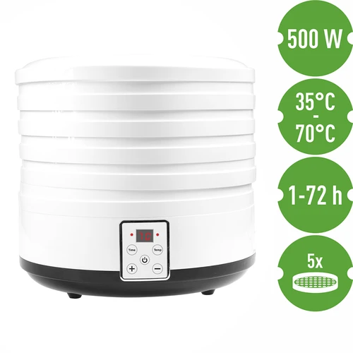 Großes Dörrgerät 500W - 8 ['großes Dörrgerät', ' Dörrgerät für Pilze', ' Trockenobst', ' Trockengemüse', ' Lebensmittellagerung', ' Dörren von Lebensmitteln', ' Dörrgeräte für Lebensmittel', ' Temperaturregelung', ' starke Leistung', ' Dörrgerät 500 W']