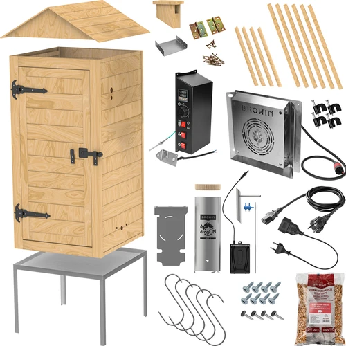 Holz-Räucherkammer 200 L - dragON Wood 100 E mit elektrischem Heizelement und digitalem Controller - 3 ['Räuchern', ' einfache Smoker', ' elektrischer Smoker', ' Smoker mit Bedienfeld', ' Vorteile des Räucherns mit Steuerung', ' Holz-Smoker', ' Gartensmoker', ' bester Smoker', ' Smoker mit Steuerung', ' wie man räuchert', ' welchen Smoker kaufen', ' hausgemachte Wurstwaren', ' 200-L-Smokers', ' großer Smoker', ' geräumiger Smoker', ' Smoker mit Rauchgenerator', ' Rauch-Räuchern', ' Rauchgenerator fürs Räuchern', ' Räucherspäne', ' Räucherneuheiten', ' professionelles Räuchern', ' einfaches Räuchern', ' wie man einen elektrischen Smoker benutzt']