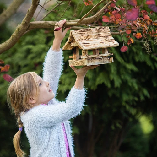 Hölzerner Futterhäuschen für Vögel, geflammt, Berghütte - 8 ['Vogelhäuschen ', ' Futterhaus für Vögel', ' Fütterung von Vögeln', ' Futterhäuschen aus Holz', ' geflammtes Futterhäuschen']