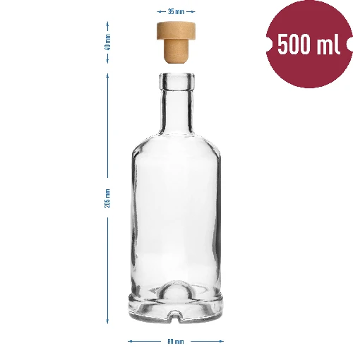 „Kabinett-Flasche“ 500 ml mit synthetischem Stopfen - 6 ['Flasche für Likör', ' Flaschen für Likör', ' Flasche für Alkohol', ' dekorative Flaschen für Alkohol', ' Glasflasche für Alkohol', ' Flaschen für selbstgebrannten Schnaps für die Hochzeitsfeier', ' Likörflasche', ' dekorative Flaschen', ' Flasche für Wodka', ' Flasche für Schnaps', ' Metflasche', ' Flasche für Met', ' Flasche mit Stopfen', ' Flaschen mit Stopfen', ' Flasche 500 ml', ' Flasche 0', '5 L', ' Flasche für Likör', ' Flasche als Geschenk', ' Flasche als Vase', ' Flasche Tadek']