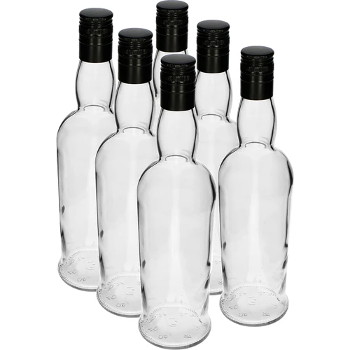 Kapitänsflasche, 700 ml mit Schraubverschluss - 6 St.  - 1 ['Whiskeyflasche', ' Glasflasche', ' Flasche für hausgemachten Wein', ' durchsichtige Flasche', ' Flasche mit Schraubverschluss', ' Flasche 700 ml']