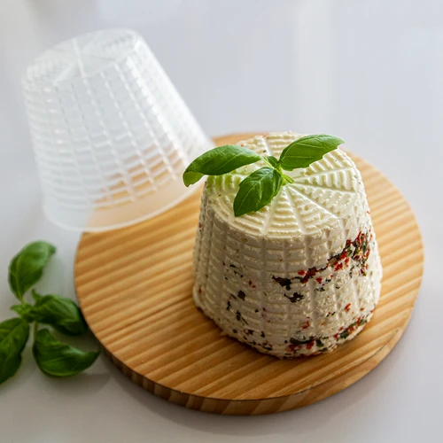 Käseform für Ricotta, Durchmesser 6,5/10,5 cm für 400 g - 2 ['Käseform', ' Käseherstellung', ' Ricotta', ' wie wird Käse hergestellt', ' hausgemachter Käse', ' Labkäse', ' Form für Labkäse']