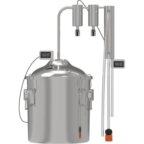 Klassischer Destillator Convex 18 L - 2 Absatzbecken  - 1 ['Browin-Destillator', ' modulare Destillatoren', ' Destillator mit Absatzbecken', ' modularer Destillator', ' Absatzbecken für Destillator', ' reines Destillat', ' Destillier-Set', ' gewölbter Deckel', ' Deckel vom Typ convex', ' Destillationsbehälter mit Deckel', ' ausbaubares Destillier-Set', ' Destillation auf verschiedenen Wärmequellen']