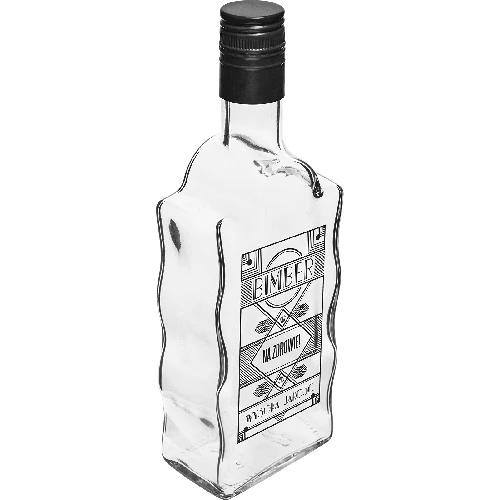 Klosterflasche, 0,5 L, mit Schraubverschluss, Aufdruck "Bimber"  - 1 ['Likörflasche', ' bedruckte Flasche', ' Mondscheinflasche', ' Likörflasche', ' Wodkaflasche', ' Wodkaflasche', ' dekorative Flasche', ' 500 ml Flasche', ' Glasflasche', ' Hochzeitsflasche', ' für den Landhaustisch', ' Superflasche', ' Wellenflasche']