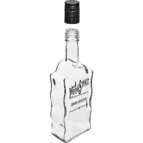 Klosterflasche, 0,5 L, mit Schraubverschluss, Aufdruck "Moonshine" - 12 St. - 6 ['bedruckte Flasche', ' Mondschein', ' Tinkturflasche', ' Wodkaflasche', ' Wodkaflasche', ' Dekoflasche', ' 500 ml Flasche', ' Glasflasche', ' Hochzeitsflasche', ' Schraubverschlussflasche', ' Mondlicht', ' Braune Flaschen', ' Superflasche']