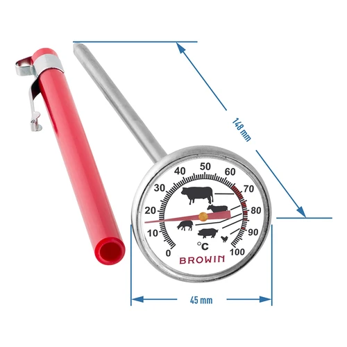 Kochthermometer mit Muster (0°C bis +100°C) 12,5cm - 2 ['Temperatur', ' Küchenthermometer', ' Gastronomie-Thermometer', ' Lebensmittelthermometer', ' Lebensmittelthermometer mit Sonde', ' Thermometer für Fleisch', ' Thermometer mit Sonde', ' Küchenthermometer mit Sonde', ' Sonde für Fleisch', ' Thermometer für das Braten', ' Thermometer für das Kochen', ' Thermometer für das Räuchern', ' Thermometer für den Backofen', ' Backofenthermometer']