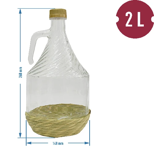 Korbflasche 2 l, Dame mit einem Schraubverschluss - 2 ['Weinballon', ' Ballon für Wein', ' Weinflasche', ' Flasche für Wein', ' Ballon für Wein 50 l', ' Ballon für Wein 50 l Castorama', ' Wein Ballon', ' Wein Ballon Castorama', ' Weinballon in Bast', ' Weinballon im Bastkorb ']