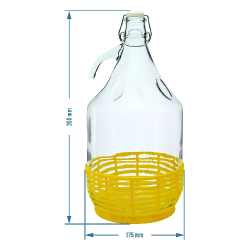 Korbflasche 5 L "Dame", Kunststoffkorb - 2 ['für Wein', ' für Likör', ' für Wein', ' für Likör', ' Weinflasche', ' Weingallone', ' für Saft', ' mit mechanischem Verschluss', ' Glasdame', ' Glasflasche']