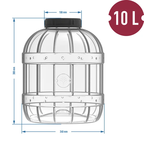 Mehrzweck-Behälter 10L schwarzem Schraubverschluss - 3 ['Einmachgläser', ' Einmachgläser', ' Gurkengläser', ' Likörgläser', ' 10 l Gläser', ' zertifizierte Gläser', ' unzerbrechliche Gläser', ' Mehrzweckgläser', ' Mehrzweckgläser', ' Einmachgläser', ' Kunststoffgläser', ' Kunststoffgläser']