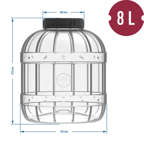 Mehrzweck-Behälter 8L, schwarzem Schraubverschluss - 3 ['Einmachgläser', ' Einmachgläser', ' Einweckgläser', ' Schnapsgläser', ' 8 l Gläser', ' zertifizierte Gläser', ' unzerbrechliche Gläser', ' Mehrzweckgläser', ' Mehrzweckgläser', ' Einmachgläser', ' Kunststoffgläser', ' Kunststoffgläser']