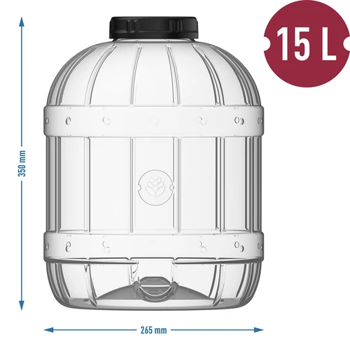 Mehrzweck-Behälter mit Schwarzem Deckel, 15 L - 5 ['Einmachgläser', ' Einmachgläser', ' Gurkengläser', ' Likörgläser', ' 15 l Gläser', ' zertifizierte Gläser', ' unzerbrechliche Gläser', ' Mehrzweckgläser', ' Mehrzweckgläser', ' Einmachgläser', ' Kunststoffgläser', ' Kunststoffgläser']