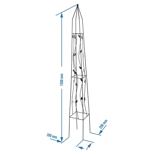 Metall-Pergola – Pyramide 150 cm - 4 ['Unterstützung für Pflanzen', ' Kletterpflanzen', ' Pflanzenanbau', ' Rosen', ' Tomaten', ' Sträucher']