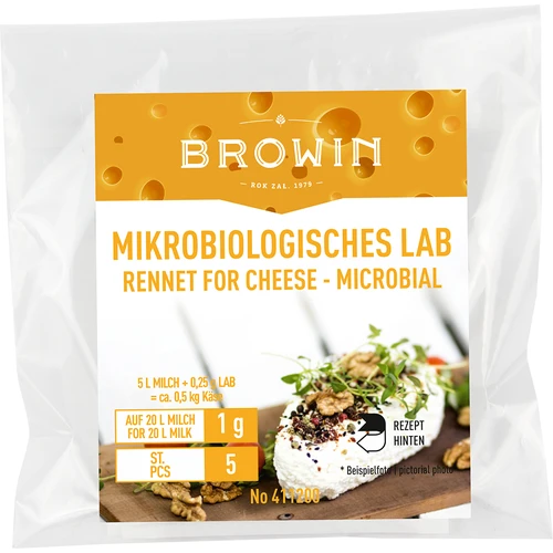 Mikrobiologisches Lab für Käse 5x1 g  - 1 ['für Käse', ' mikrobielles Lab', ' für Vegetarier', ' selbstgemachter Käse']