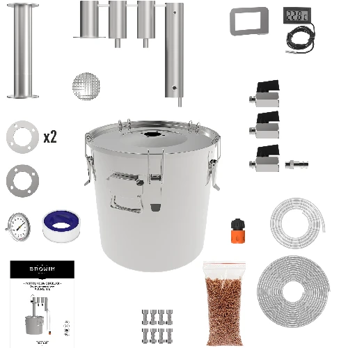 Modularer Destillator 18 L Munin - 2 ['destillationsanlage', ' destilliergerät aus rostfreiem stahl', ' elektrisches destilliergerät', ' destillationsapparat', ' wasserdestilliergerät', ' destilliertes wasser', ' prismatische quelle', ' browin destilliergerät', ' alkoholbrenner', ' ätherische öle', ' Kondensator 2 Abscheider']