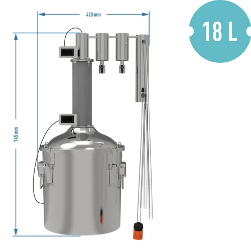 Modularer Destillator 18 L Munin convex - 13 ['destillationsanlage', ' destilliergerät aus rostfreiem stahl', ' elektrisches destilliergerät', ' destillationsapparat', ' wasserdestilliergerät', ' destilliertes wasser', ' prismatische quelle', ' browin destilliergerät', ' alkoholbrenner', ' ätherische öle', ' Kondensator 2 Abscheider']