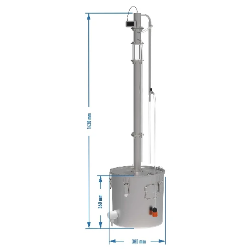 Modularer Destillator 30 L Frejr - elektrisch - 21 ['Destillationsgerät', ' Edelstahl-Destilliergerät', ' elektrisches Destilliergerät', ' Destillationsapparat', ' Wasserdestilliergerät', ' destilliertes Wasser', ' prismatische Quelle', ' Browin-Destilliergerät', ' Alkohol-Destilliergeräte', ' Destillationsspekulum', ' Destillationsbrenner', ' Rückflussverhinderer', ' Libieg-Kühler', ' Libig-Kühler']