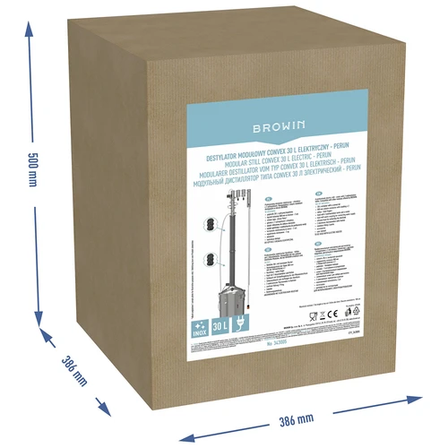 Modularer Destillator Convex elektrisch 30 L - Perun - 21 ['Browin-Destillator', ' modulare Destillatoren', ' Destillator mit Absatzbehälter', ' modularer Destillator', ' Absatzbehälter für Destillator', ' reines Destillat', ' Destillier-Set', ' gewölbter Deckel', ' Deckel vom Typ Convex', ' Destillationsbehälter mit Deckel', ' ausbaubares Destillier-Set', ' Destillation auf verschiedenen Wärmequellen', ' Destillator 30 L', ' Kalte Finger']