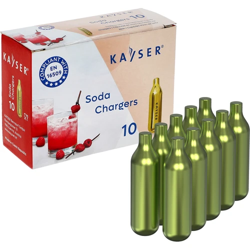 Patronen für SodaJoy Kayser, 10 St.  - 1 ['Patronen für Geräte zur Sättigung von Getränken mit Kohlensäure', ' Patrone für Wassersprudler', ' Kayser-Patronen', ' Patronen für SodaJoy', ' Kayser-Patronen für Gerät zur Sättigung von Getränken mit Kohlensäure', ' gute Patronen für Geräte zur Sättigung von Getränken mit Kohlensäure', ' welche Patronen kaufen', ' Gerät zur Sättigung von Getränken mit Kohlensäure', ' Gerät zur Sättigung von Wasser mit Kohlensäure', ' Gerät zur Sättigung von Getränken mit Kohlensäure für zuhause', ' wie mache ich Sprudelwasser', ' kohlensäurehaltige Getränke', ' Sättigung von Wein mit Kohlensäure', ' Zubehör zur Sättigung von Getränken mit Kohlensäure', ' Sättigung von Getränken mit Kohlensäure']