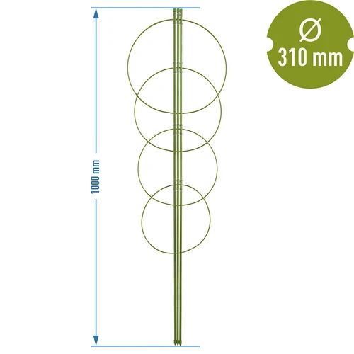 Pflanzenstütze, 4 Ringe - 1m - 2 ['Pflanzenringe', ' Pflanzenring', ' Stützring für Pflanzen', ' Stützringe für Pflanzen', ' Stützring für Rankenpflanzen', ' Stützringe für Pflanzen Castorama', ' Stützringe für Gartenpflanzen', ' Stützringe für Topfpflanzen']