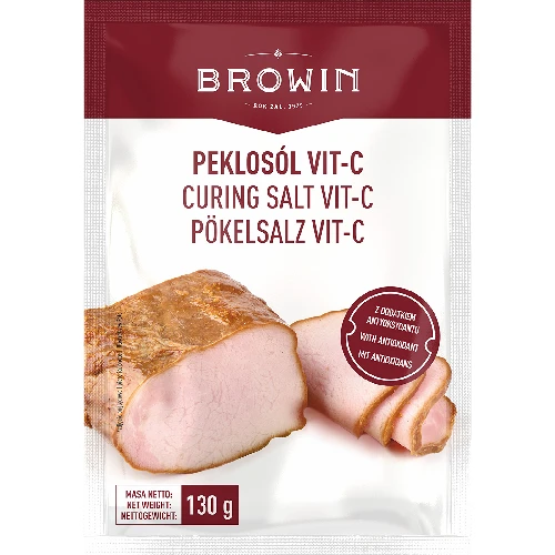 Pökelsalz Vit-C - 130 g  - 1 ['Pökelsalz', ' Pekla', ' Salz zum Pökeln', ' Pekla für Fleisch', ' Pökelsalz für Fleisch', ' Haltbarmachen von Fleisch', ' Haltbarmachen von Fleischprodukten', ' zum Pökeln', ' Pökellake', ' Vitamin C', ' Natrium-Ascorbat']