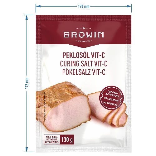 Pökelsalz Vit-C - 130 g - 5 ['Pökelsalz', ' Pekla', ' Salz zum Pökeln', ' Pekla für Fleisch', ' Pökelsalz für Fleisch', ' Haltbarmachen von Fleisch', ' Haltbarmachen von Fleischprodukten', ' zum Pökeln', ' Pökellake', ' Vitamin C', ' Natrium-Ascorbat']