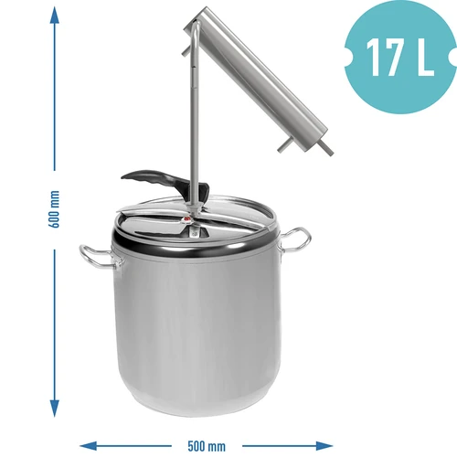 Pot-Still auf einem 17-Liter-Schnellkochtopf - 8 ['Destillation', ' Destillat', ' Schnaps', ' Gerichte aus dem Schnellkochtopf', ' welchen Destillationsapparat wählen', ' Kochen im Schnellkochtopf', ' Destillierapparat Browin', ' modulare Destillierapparate', ' reines Destillat', ' Destillationsset', ' Destillationskit', ' Destillationsset mit Schnellkochtopf', ' Destillation auf verschiedenen Wärmequellen', ' Schnellkochtopf', ' Kochen im Schnellkochtopf', ' Edelstahlkochtopf', ' modernes Kochen mit dem Schnellkochtopf', ' schnelles Kochen', ' ein Muss in der Küche', ' warum einen Schnellkochtopf haben', ' Vorteile eines Schnellkochtopfs', ' Topf mit 17 Litern']