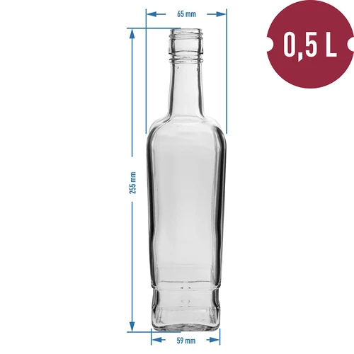 Pryncypalna-Flasche 500 ml mit Schraubverschluss - 6 St. - 6 ['dekorative Flasche', ' Wodkaflasche', ' Alkoholflasche', ' Tinkturflasche', ' dekorative Flaschen']