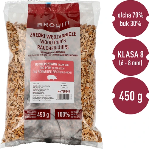 Räucher-/Grillholzhackschnitzel von Schweinefleisch, 50 % Erle + 50 % Buche, 450 g, Kl. 8 - 2 ['Räucherholzschnitzel', ' Räucherholzspäne', ' Grillholzschnitzel', ' Grillholzspäne', ' Räucherrauch', 'Schweinefleischholzschnitzel', ' Holzhackschnitzel aus Erle und Buche', ' Holzspängemisch für Schweinefleisch', ' Holzspängemisch aus Erle und Buche', ' Holzhackschnitzel zum Räuchern von Schinken', ' Holzhackschitzel für Steaks', ' Räucherkammerholzchnitzel', ' Schweinefleisch räuchern', ' Schweinefleisch vom Grill', ' geräucherter Schinken', ' für die Räucherkammer', ' welche Holzspäne']