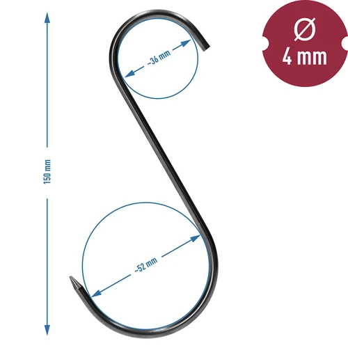 Räucherhaken S - 150 mm, fi 4 mm, 15 St. - 7 ['Räucherhaken', ' Haken zum Räuchern von Fleisch', ' Haken zum Räuchern von Wurst', ' Haken für Fleischprodukte', ' rostfreie Haken', ' Räucherhaken S', ' Hakenset', ' Haken für den Räucherofen', ' Haken zum Trocknen von Wurst', ' Haken für Käse', ' klassische Haken', ' Haken mit kegelförmiger Spitze']