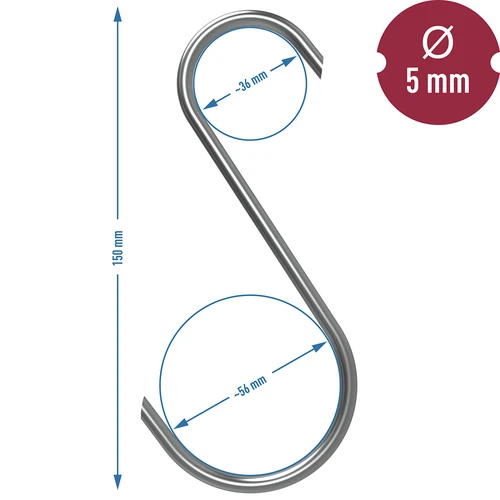 Räucherhaken S - 150 mm, fi 5 mm, 5 St. - 7 ['Räucherhaken', ' Haken zum Räuchern von Fleisch', ' Haken zum Räuchern von Wurst', ' Haken für Fleischprodukte', ' rostfreie Haken', ' Räucherhaken S', ' Hakenset', ' Haken für den Räucherofen', ' Haken zum Trocknen von Wurst', ' Haken für Käse', ' klassische Haken', ' Haken mit kegelförmiger Spitze']