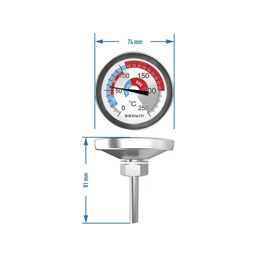 Räucherkammer- und BBQ-Thermometer (0°C bis +250°C) 5,7cm - 6 ['Temperatur', ' Thermometer für den Räucherofen', ' Räucherofenthermometer', ' Thermometer fürs Räuchern', ' Küchenthermometer', ' Gastronomie-Thermometer', ' Lebensmittelthermometer', ' Thermometer mit Attest', ' Lebensmittelthermometer mit Sonde', ' Fleischthermometer', ' Thermometer mit Sonde', ' Küchenthermometer mit Sonde', ' Thermometer für den Grill', ' Grillthermometer']