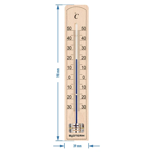 Raumthermometer aus Holz mit verstärktem Schutz der Kapillare (-30°C bis +50°C) 20cm - 2 ['Innenthermometer', ' Raumthermometer', ' Heimthermometer', ' Thermometer', ' Raumthermometer aus Holz', ' Thermometer mit lesbarer Skala', ' Thermometer mit verstärkter Kapillare']