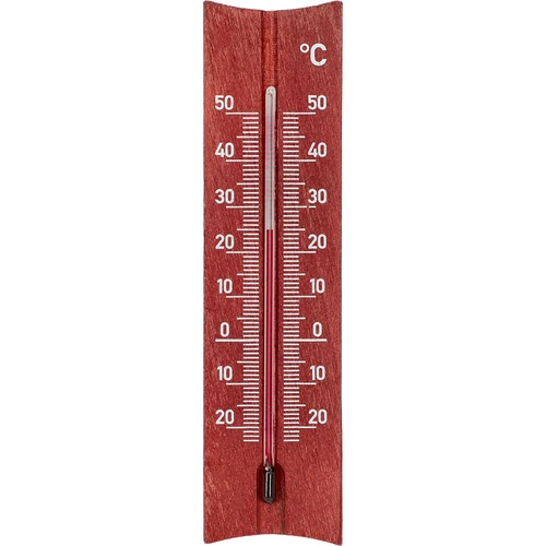 Raumthermometer mit Muster (-20°C bis +50°C), 15 cm, Mahagoni  - 1 ['Innenthermometer', ' Raumthermometer', ' Heimthermometer', ' Thermometer', ' Raumthermometer aus Holz', ' Thermometer mit lesbarer Skala', ' Thermometer mit verstärkter Kapillare']