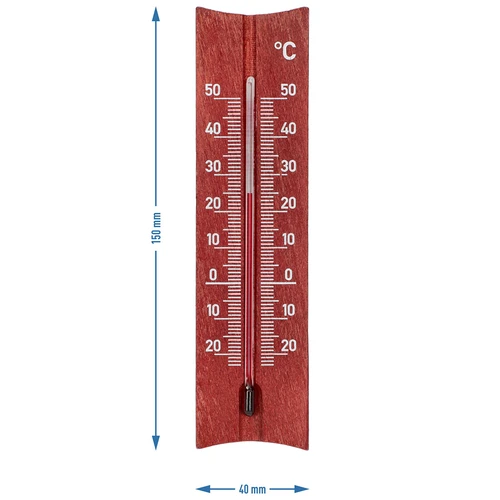 Raumthermometer mit Muster (-20°C bis +50°C), 15 cm, Mahagoni - 5 ['Innenthermometer', ' Raumthermometer', ' Heimthermometer', ' Thermometer', ' Raumthermometer aus Holz', ' Thermometer mit lesbarer Skala', ' Thermometer mit verstärkter Kapillare']