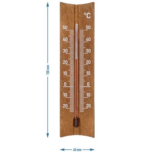 Raumthermometer mit Muster (-20°C bis +50°C) 15cm, Bronze - 5 ['Innenthermometer', ' Raumthermometer', ' Heimthermometer', ' Thermometer', ' Raumthermometer aus Holz', ' Thermometer mit lesbarer Skala', ' Thermometer mit verstärkter Kapillare']