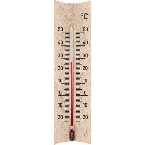 Raumthermometer mit Muster (-20°C bis +50°C) 15cm, natürlich  - 1 ['Innenthermometer', ' Raumthermometer', ' Heimthermometer', ' Thermometer', ' Raumthermometer aus Holz', ' Thermometer mit lesbarer Skala', ' Thermometer mit verstärkter Kapillare']