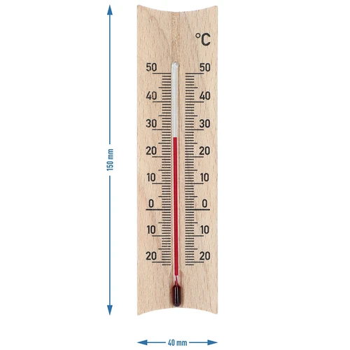 Raumthermometer mit Muster (-20°C bis +50°C) 15cm, natürlich - 5 ['Innenthermometer', ' Raumthermometer', ' Heimthermometer', ' Thermometer', ' Raumthermometer aus Holz', ' Thermometer mit lesbarer Skala', ' Thermometer mit verstärkter Kapillare']