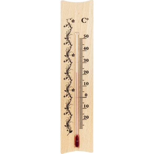 Raumthermometer mit Muster (-20°C bis +50°C) 18cm  - 1 ['Innenthermometer', ' Raumthermometer', ' Heimthermometer', ' Thermometer', ' Raumthermometer aus Holz', ' Thermometer mit lesbarer Skala', ' Thermometer mit verstärkter Kapillare']