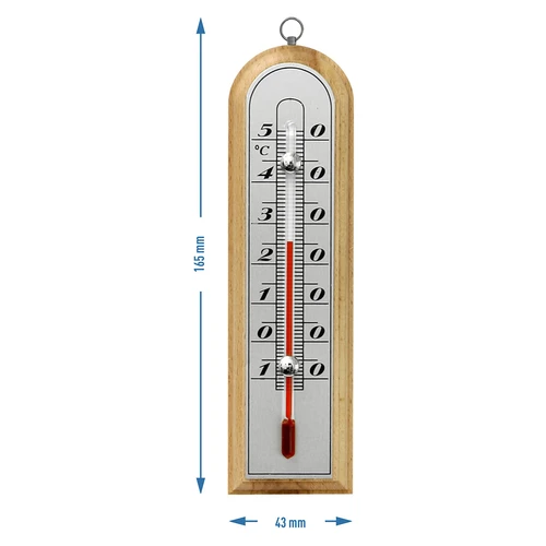 Raumthermometer mit silberfarbener Skala (-10°C bis +50°C) 16,5cm mix - 3 ['Innenthermometer', ' Raumthermometer', ' Heimthermometer', ' Thermometer', ' Raumthermometer aus Holz', ' Thermometer mit lesbarer Skala', ' Thermometer silberne Skala', ' Thermometer zum Aufhängen traditionelles Thermometer']