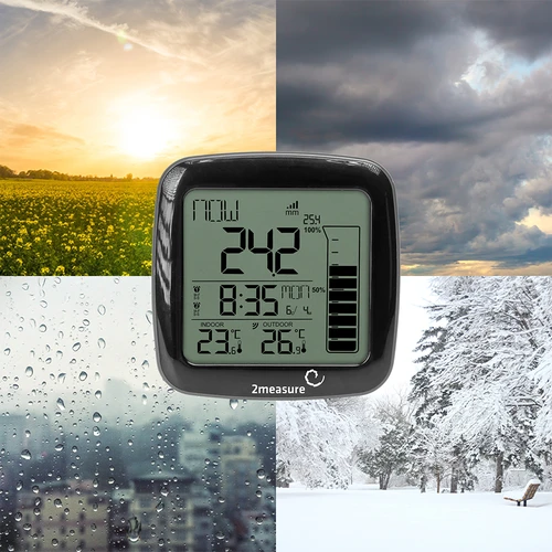 Regenmesser mit elektronischer Wetterstation - Kabellose, schwarz - 19 ['Regenmessung', ' Niederschlagsmessung', ' kabellose Wetterstation', ' Niederschlagsmesser', ' elektronische Wetterstation', ' elektronischer Regenmesser']