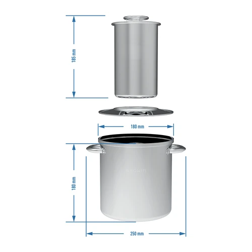 Set mit Wassermantel Schinkenkocher 1,5 kg + Topf - 15 ['browin schinkenkocher', ' schinkekocher', ' Schinkenküchenmaschine', ' Schinkenküchenmaschine 1', '5 kg', ' Schinkenküchenmaschine mit Topf', ' Schinkenküchenmaschine mit Wassermantel', ' Schinkenkocher mit Flansch Schinkensäckchen', ' Schinkensäckchen', ' Schinkenthermometer', ' Geschenk']