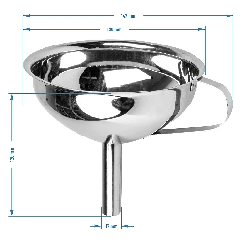 Stahltrichter fi 13 cm - 3 ['Küchentrichter', ' Einfülltrichter', ' Flaschentrichter', ' Edelstahltrichter', ' zum Befüllen von Flaschen']