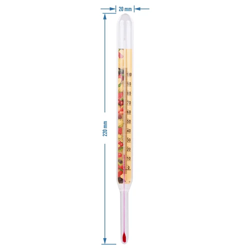 Thermometer für Eingemachtes (0°C bis +100°C) 22cm - 2 ['Küchenthermometer', ' Flüssigkeitsthermometer', ' quecksilberfreies Thermometer', ' Thermometer ohne Quecksilber', ' Thermometer fürs Pasteurisieren', ' Thermometer fürs Brühen', ' Temperatur']