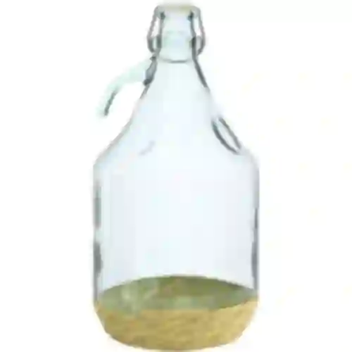 5-Liter-Korbflasche mit Schwingverschluss und umwickelt mit Weidenrattan "Dama"